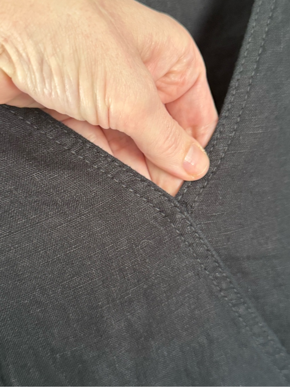 Banana Republic Sedona Black Linen Faux Wrap Midi Dress M - Picture 5 of 13